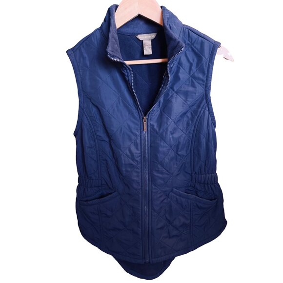 Bit & Bridle Vest Womens S Blue Full Zip Quilted Fleece Lined Pockets Riding - Picture 1 of 10